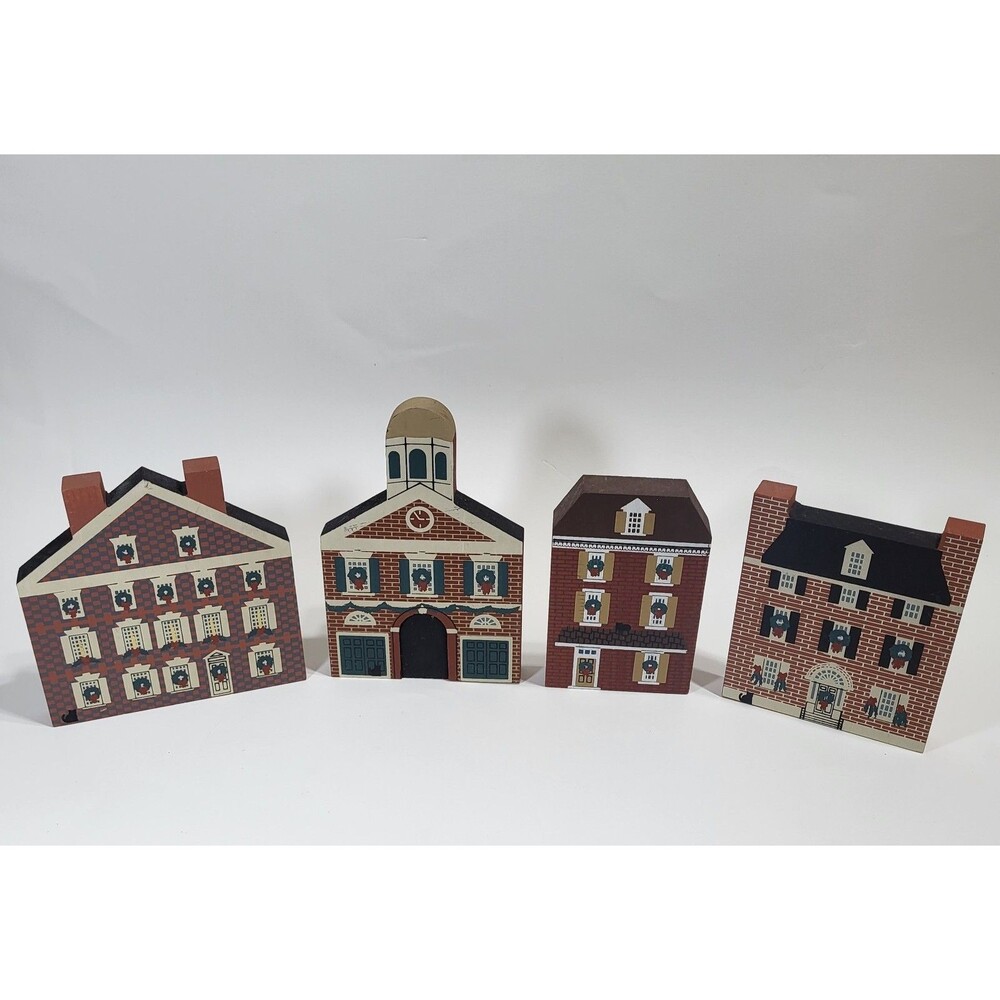 The Cat's Meow Philadelphia Christmas Series Lot of 4 Shelf Sitters 1988